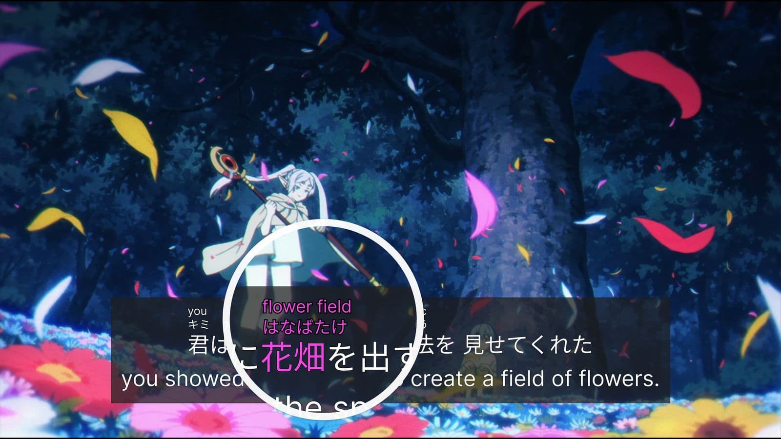 Vocabulary extracted and highlighted from a Netflix subtitle